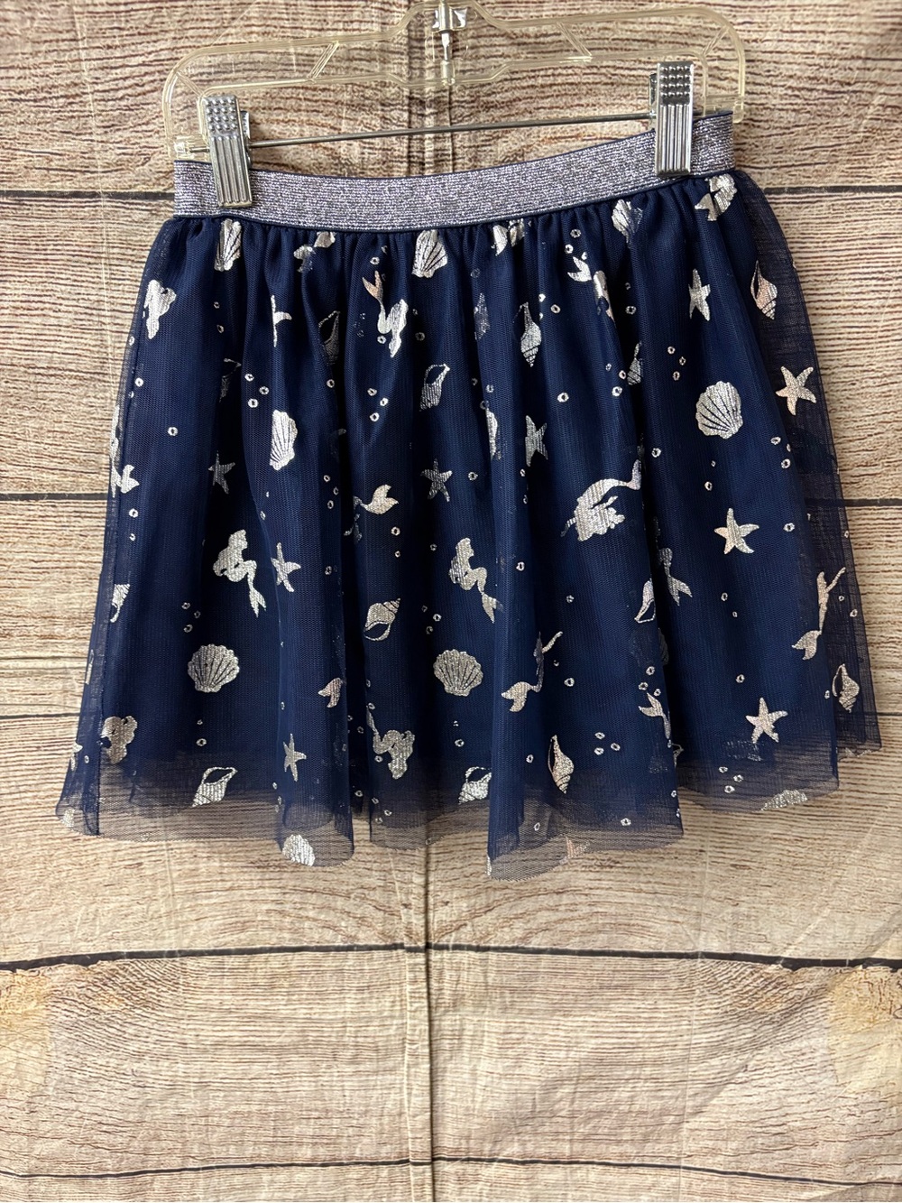 😍 Girls' Navy Glitter Mermaid Tulle Skirt